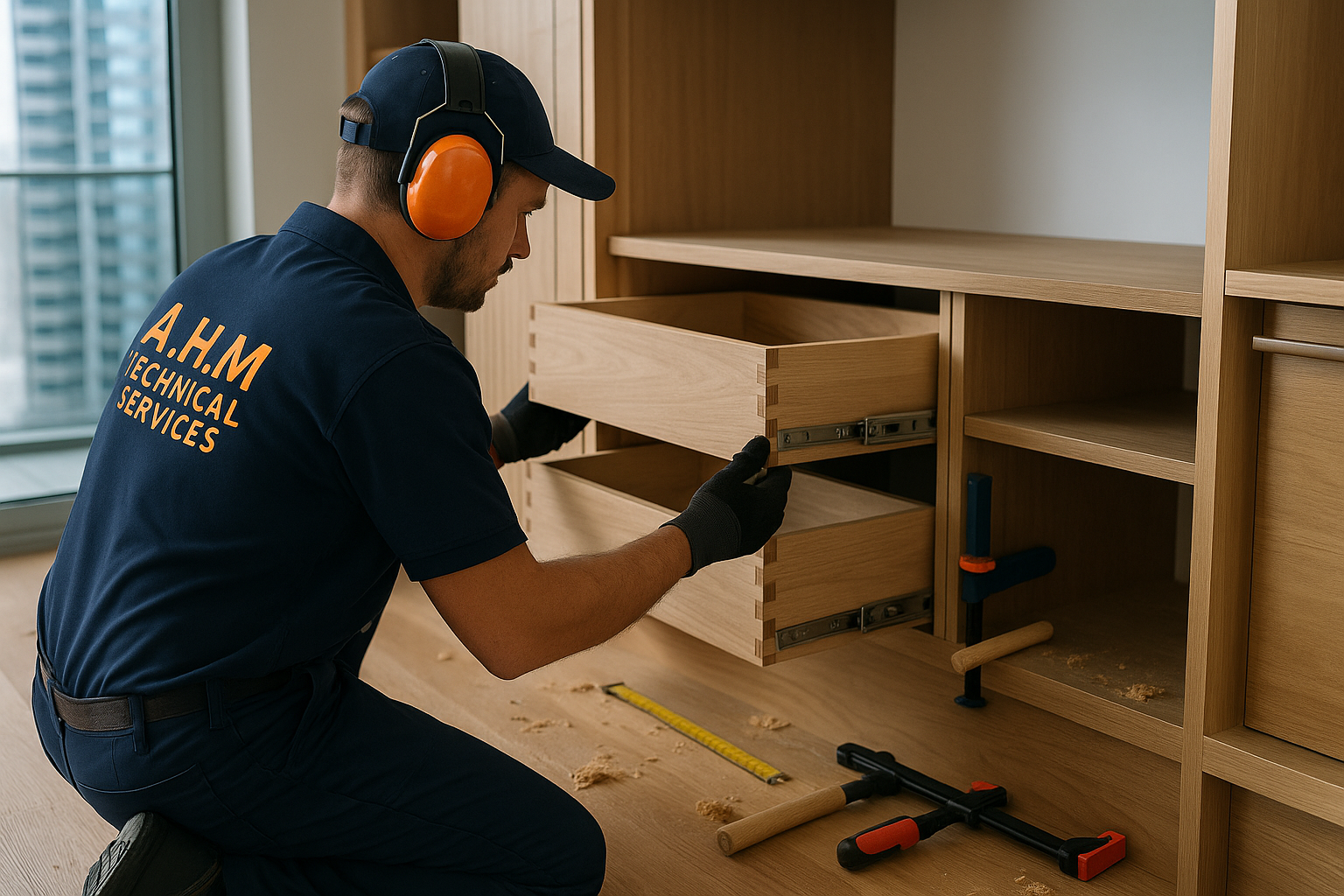 Built-in wardrobe installation in Dubai
