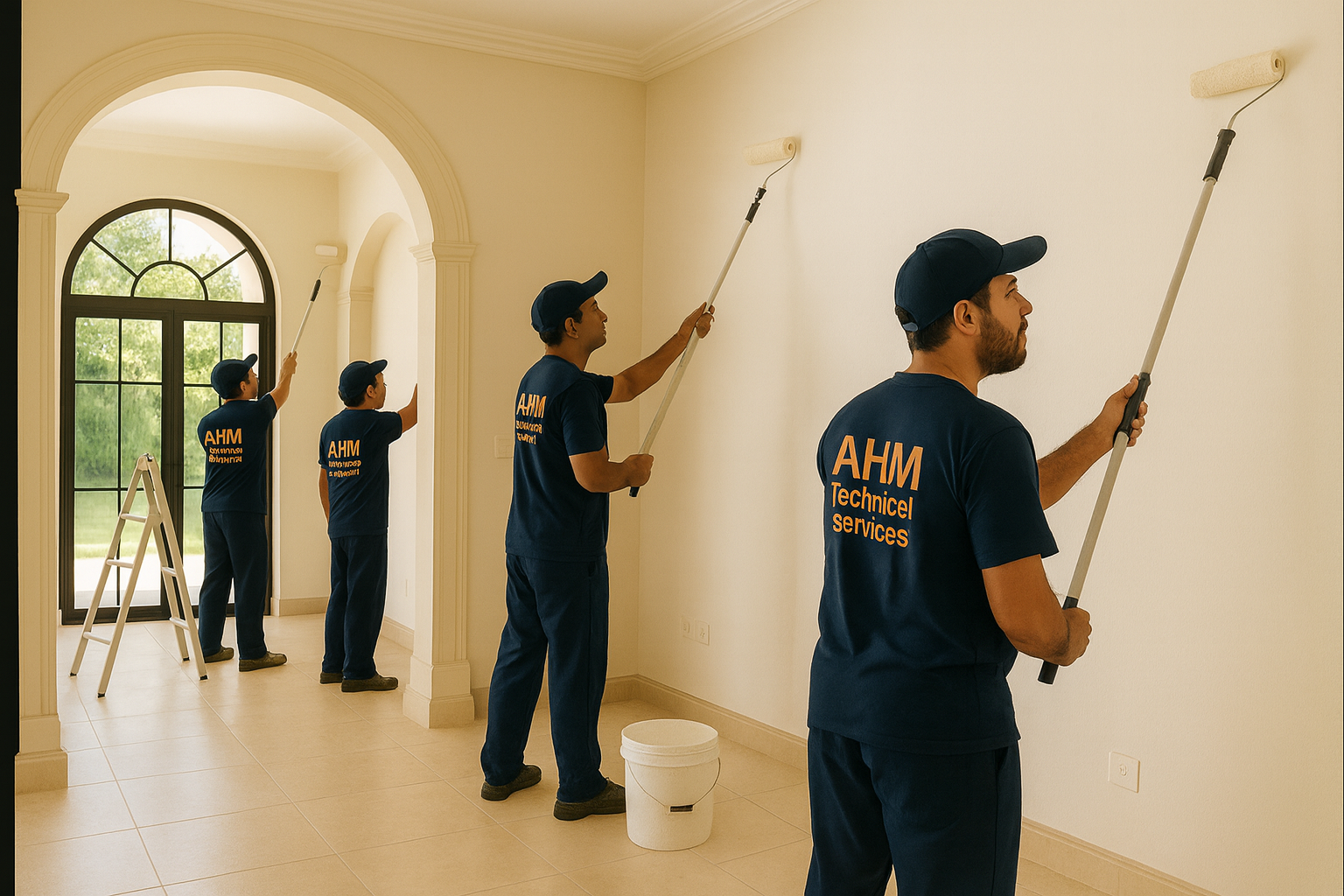 Villa interior with premium paint and decorative details in Dubai