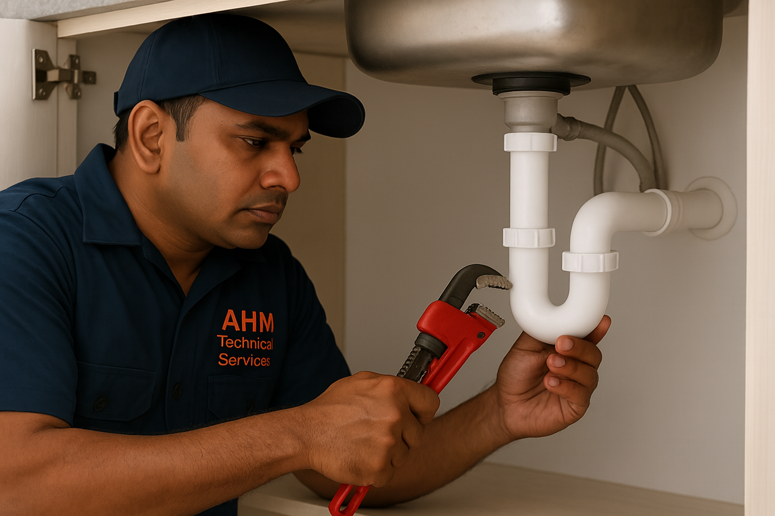 AH Technical Services worker handling tools