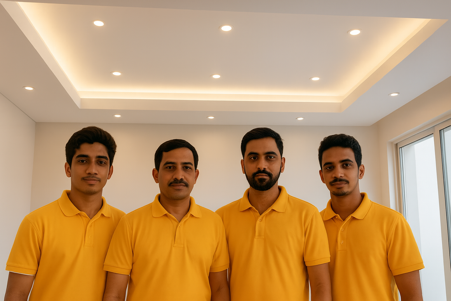 Gypsum false ceiling with recessed lighting in Dubai