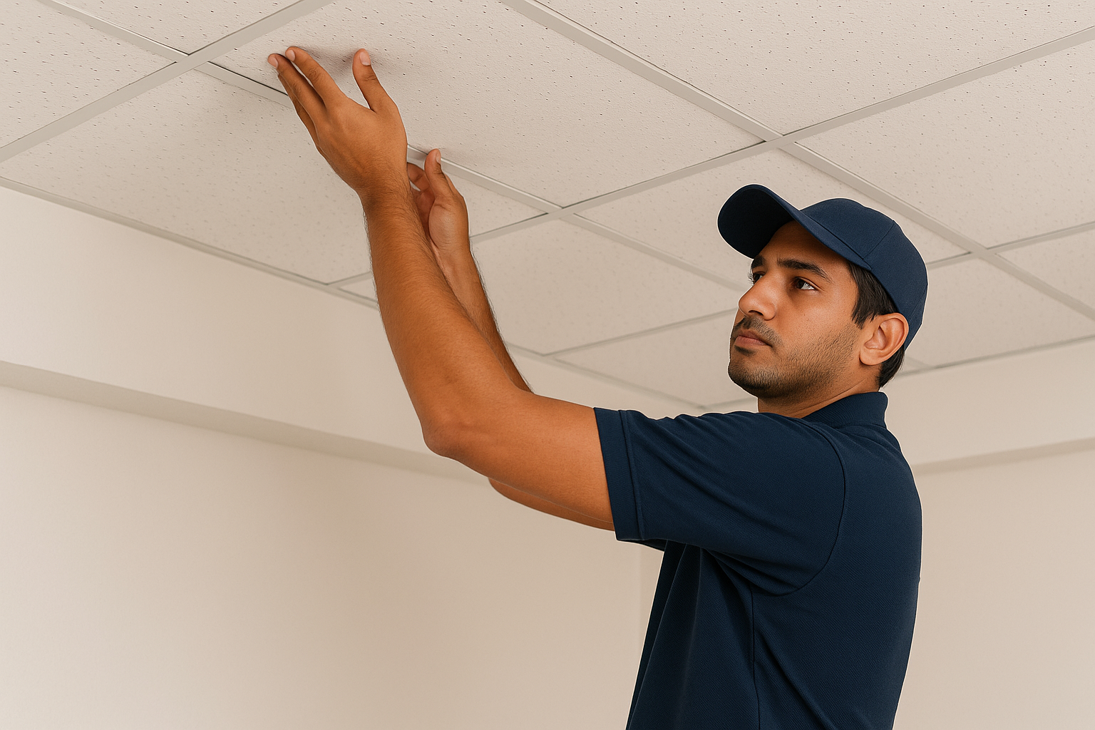 A.H.M Technical Services painting a kitchen cabinet in Dubai